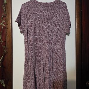 Casual Maroon Textured Dress